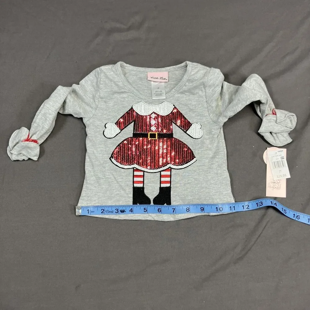 Little Lass Girl Skirt Tights Set / 2T / Santa Elf / 3 Pieces /Christmas Holiday